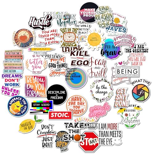 Image of WallDesign Vinyl Life Self Adhesive Motivation Sticker Set (45 Decals)Personalize Laptop Bottle Mobile Diary & Accessories with Durable Laminated Stickers for Gifts&Everyday Inspiration 51 mm