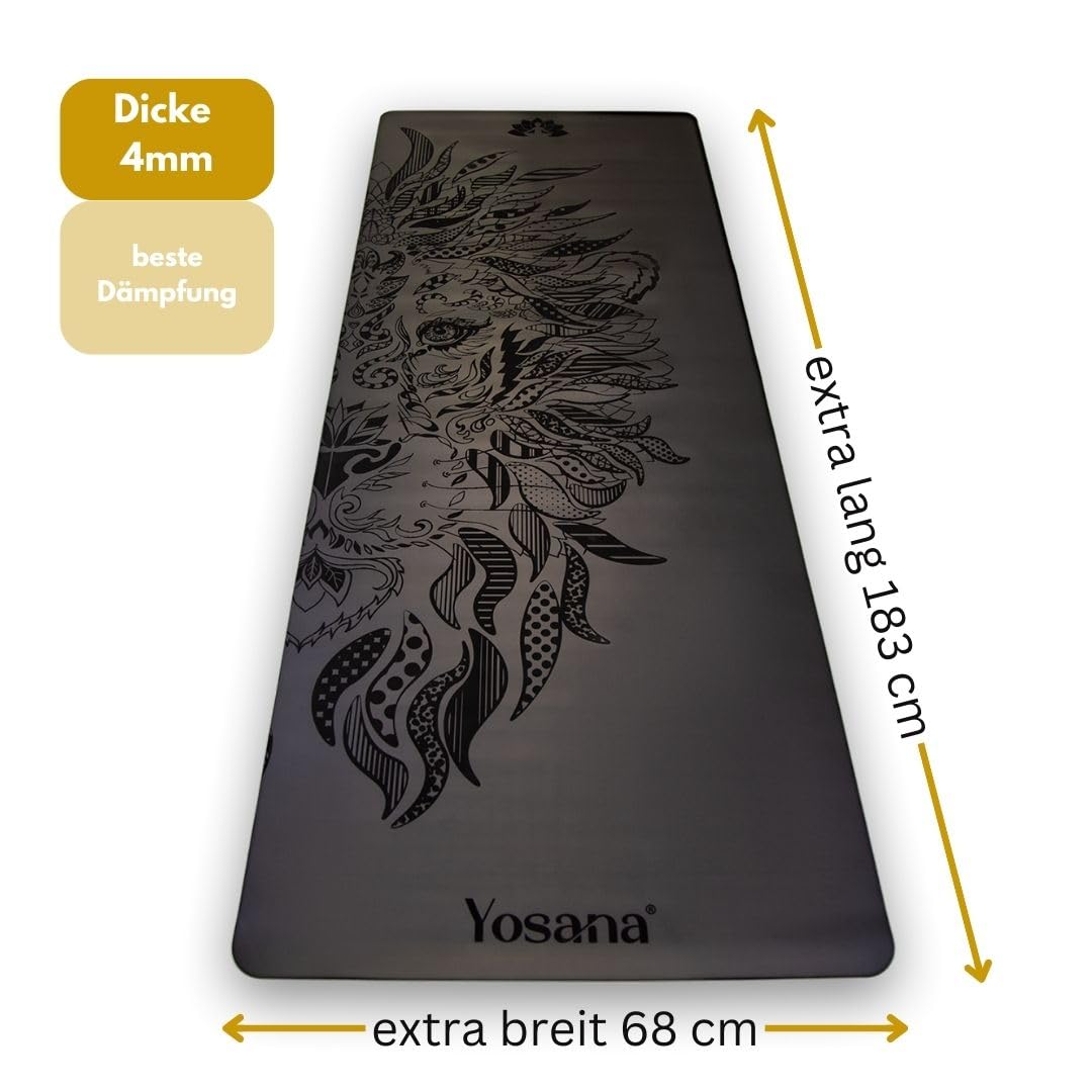 Esterilla de yoga de caucho natural, esterilla de pilates, esterilla de gimnasia, con superficie ultra agarre, muy antideslizante, húmedo y seco, absorbe altas cantidades de sudor