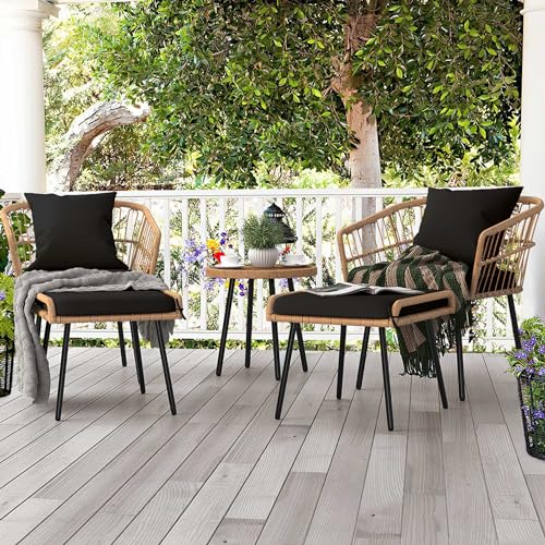 Yitahome MAYIHU7ASH 2-Piece Outdoor Wicker Ottoman, All-Weather Patio Rattan Foot Rest thumb #1