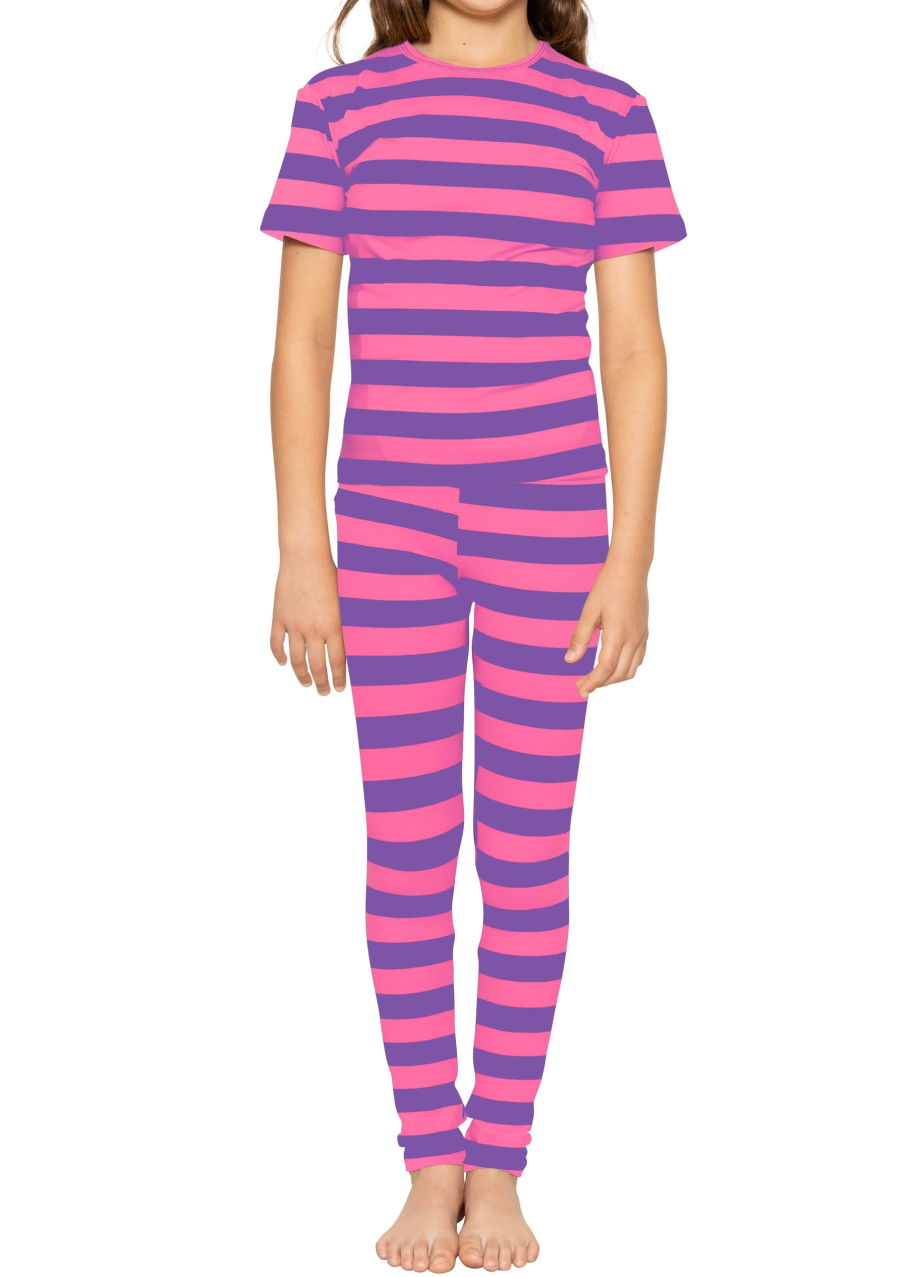 STRETCH IS COMFORT Girls 2 Piece Hoodie Short Sleeve Long Sleeve Crew Neck Top and Leggings Set Kids Thermals Underwear Set