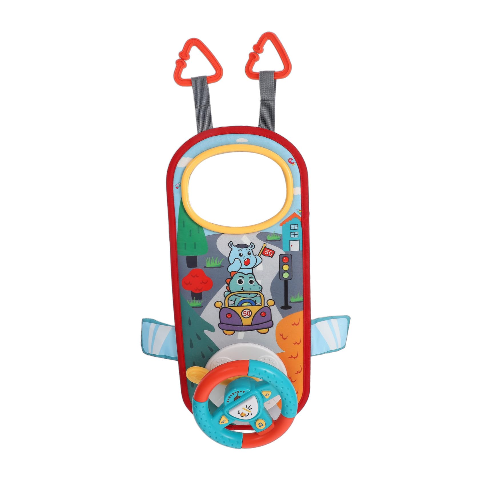 Toddmomy Gioco per Simulazione Guida Auto Educativo Interattivo Portatile per Seggiolino Veicolo Design Robusto e Leggero per Giochi Genitore-figlio