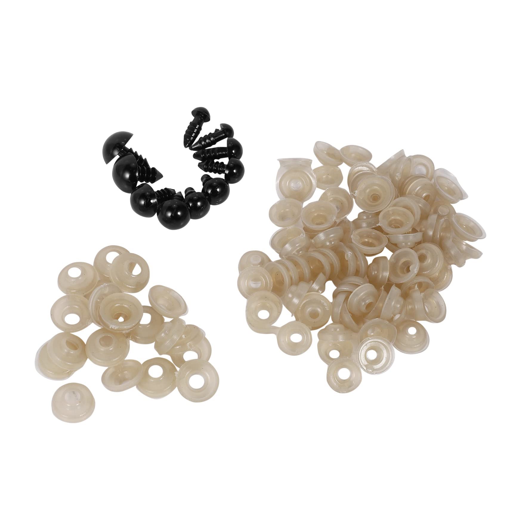 100 Pezzi Occhi Di Sicurezza Burattinai In Plastica Nera Con - Foto 2