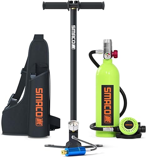 SMACO Equipo de buceo para buzo de 1 litro cilindro de oxĂgeno con 15 a 20 minutos de respiraciĂłn bajo el agua kit de tanque de buceo portátil para SMACO Equipo de buceo para buzo de 1 litro cilindro de oxĂgeno con 15 a 20 minutos de respiraciĂłn bajo el agua kit de tanque de buceo portátil para