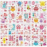 120 Sheets Valentine's Day Heart Temporary Tattoos for Kids 24 Designs Couples Body Tattoo Stickers Romantic Flower Angel Water Tattoos for Adults Wedding Exchange Gifts School Teacher's Prizes