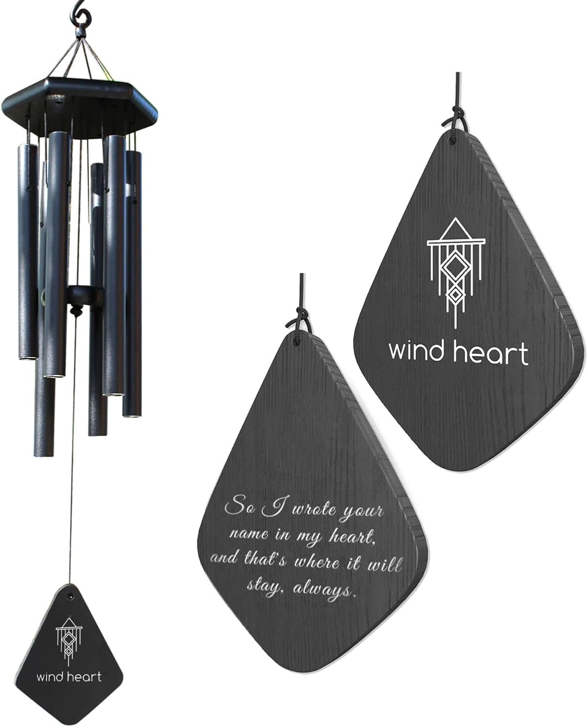 Wind Heart Memorial Wind Chimes Sympathy Wind Chimes for