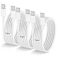 Vista 19 de Paquete de 3 cables USB C a USB C de 1 pie y 60 W, cable de carga rápida tipo C para iPhone Air 17 16e 16 15 Pro Plus Pro Max, para Galaxy S25/S24