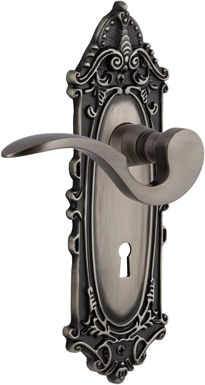 Nostalgic Warehouse Victorian Plate Double Dummy with Keyhole Manor Lever in Antique Brass