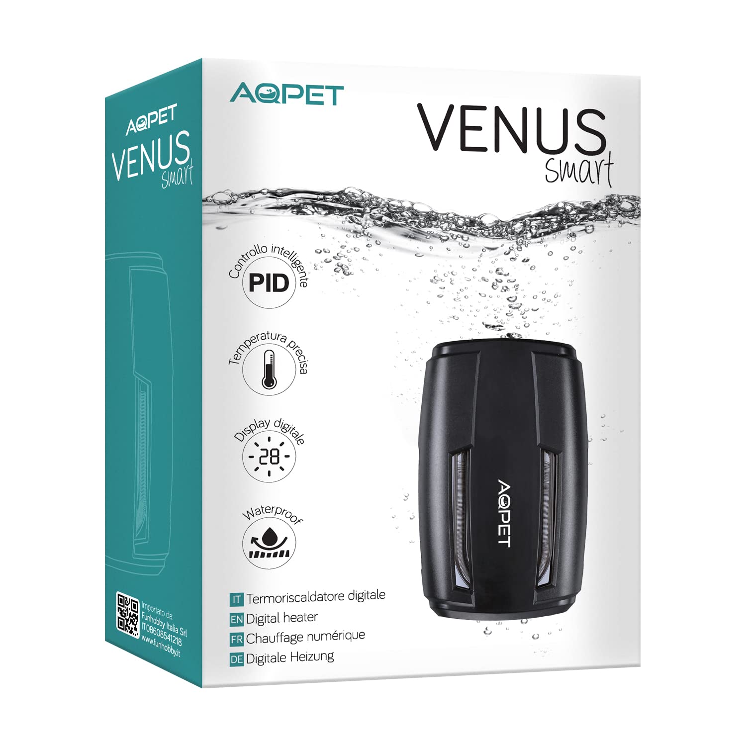 AQPET VENSU Smart Termoriscaldatore Sommergibile Digitale per Acquari Display Intelligente 300 W