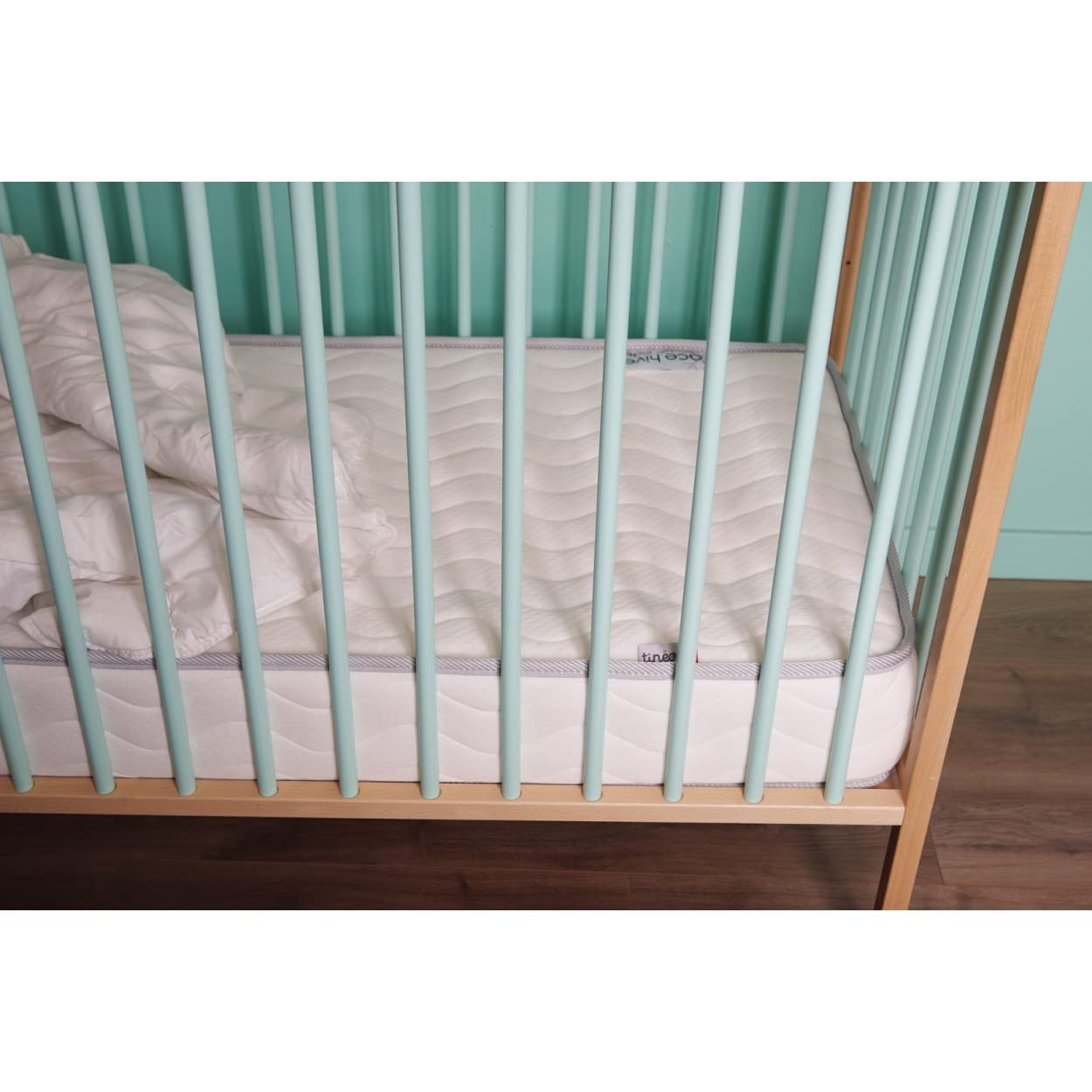 Tinéo - Matelas Bébé 60x120x15cm - Confort XXL - Epaisseur 15 cm - Plateau Matelassé- Confort - Fabriqué en France, Blanc
