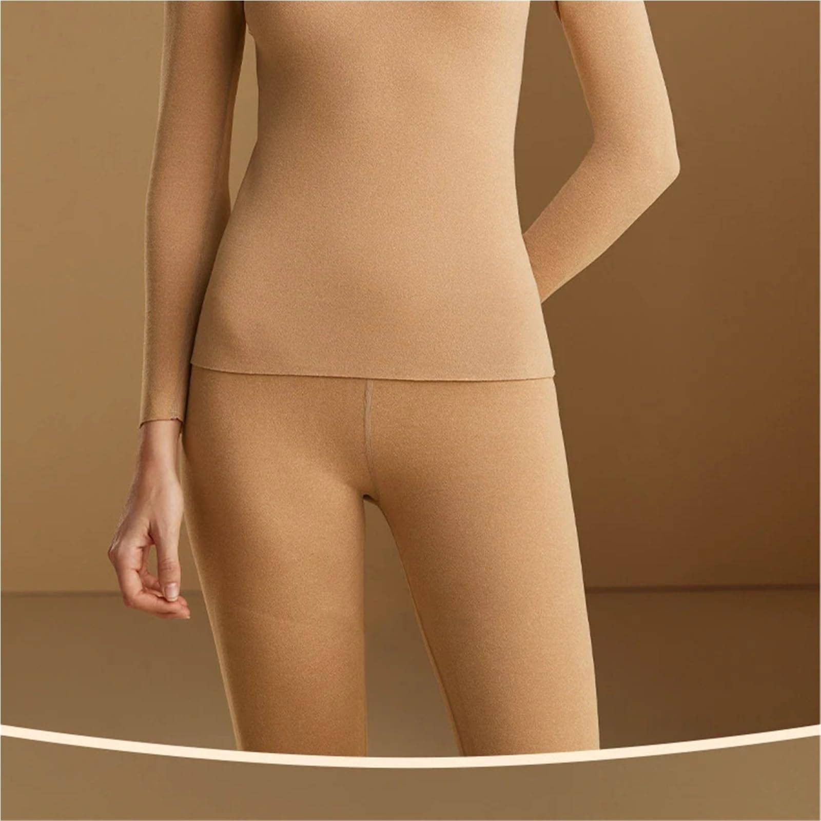 Ropa Interior térmica for Mujer, Ropa de Invierno sin Costuras, Gruesa, Doble Capa, lencería cálida, Conjunto for para Esquí,Moto