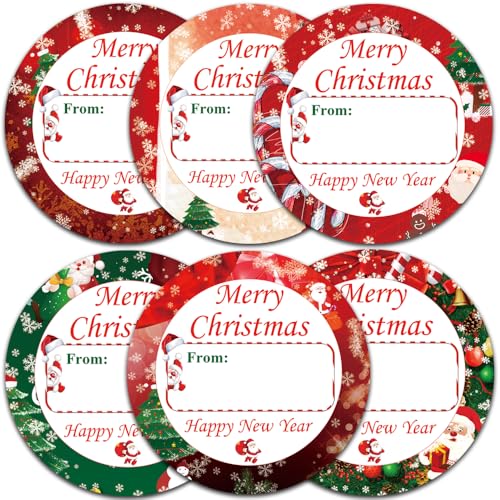 Image of 120pcs Christmas Stickers, 2 Inch Round Christmas Labels Sticker, Christmas Decorations Stickers for Boxes, Envelope Seals, Cards, Bouquet
