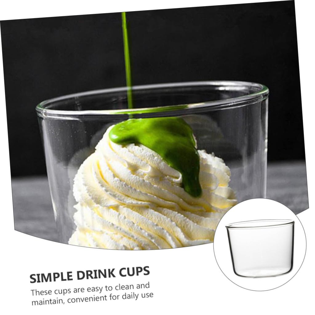 Vasos de Vidrio para Postres 200 Ml 4 Piezas, Recipientes Redondos Reutilizables para Mousse, Helado y Snacks, Tazas Transparentes Multiusos para Buffet y Aperitivos