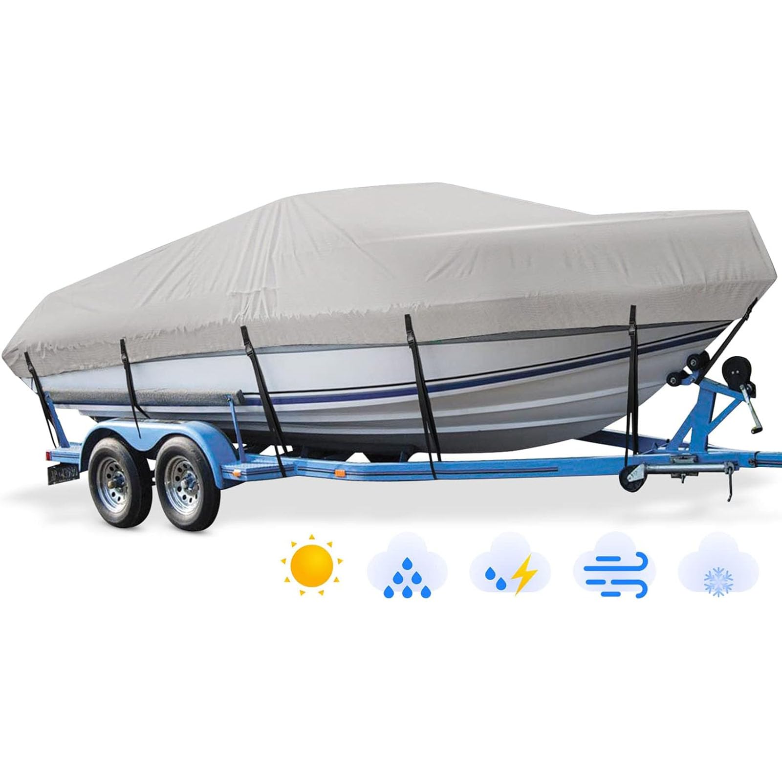Bootsplane Wasserdicht für Bayliner VR5 2016-2026 | Trailerbare Bootsabdeckung, Abdeckplanen für Boote, für V-Boote, Yachten, Schnellboote