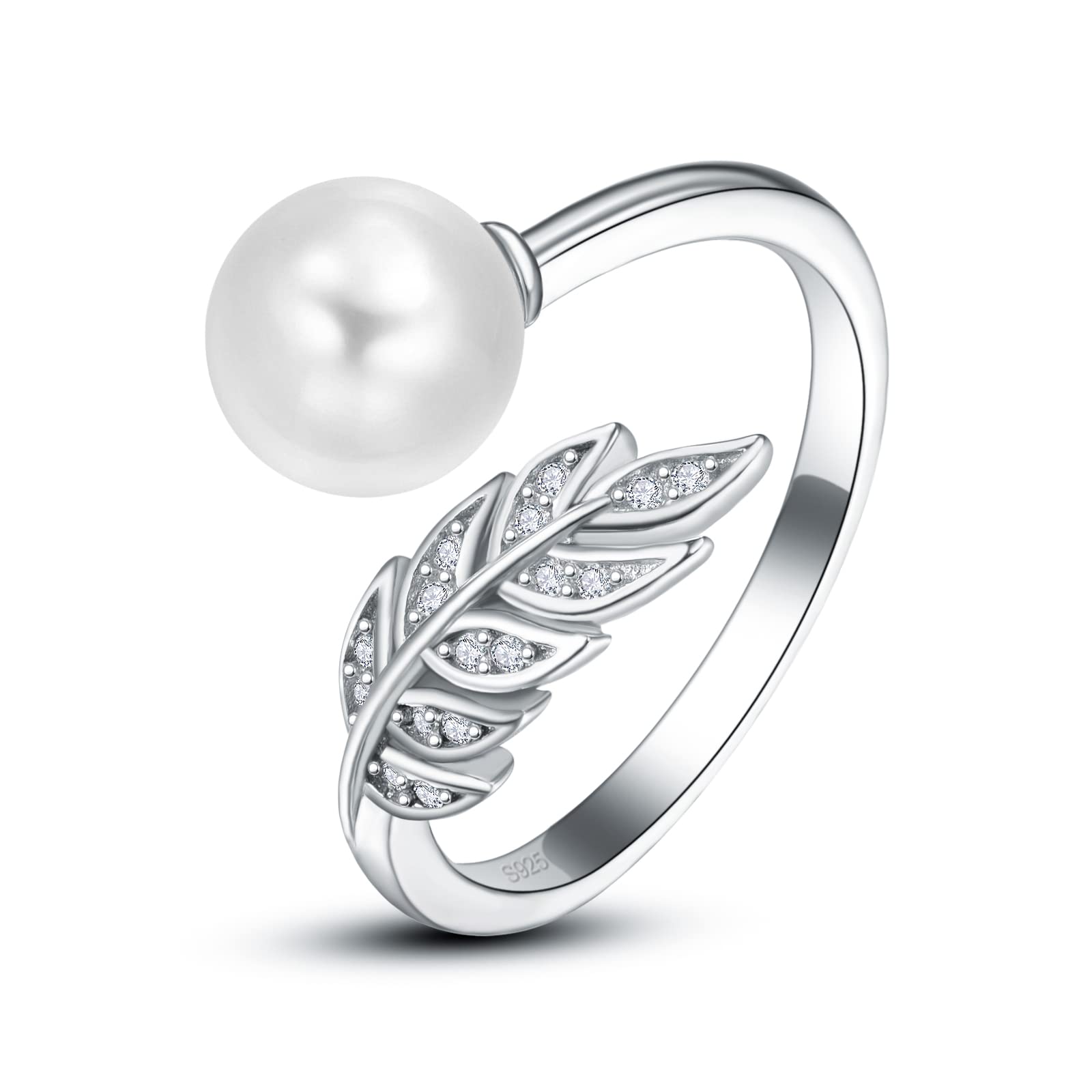 PRAYMOS Valentinstags geschenk 925 Silber Mondstein Ring für