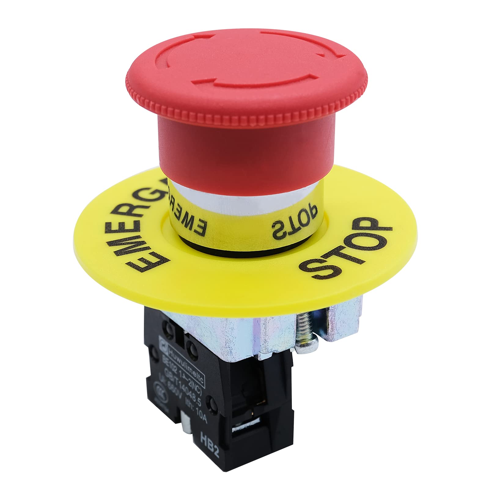 mxuteuk 1 NC 22mm Red Mushroom SelfLocking Emergency eStop Push Button