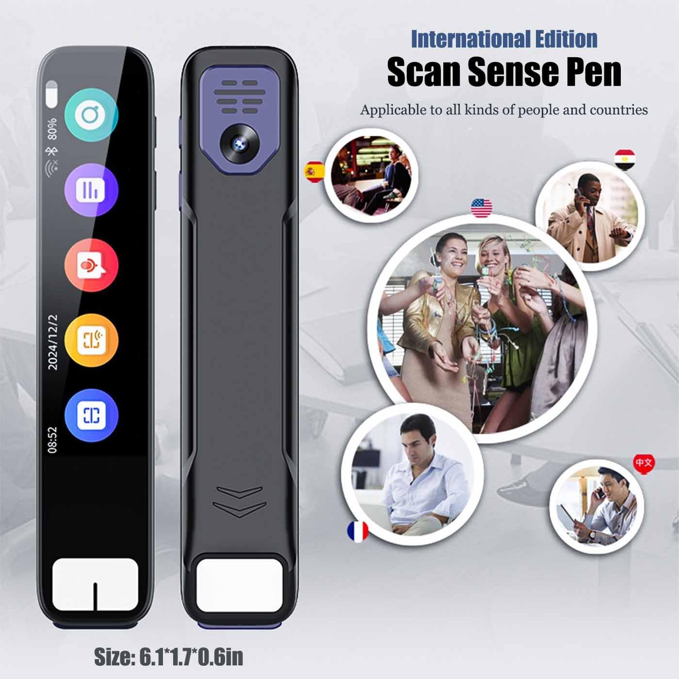 Scan Sense Pen,Scansense AI Smart Pen,Smart Language Scan Translator Pens,Multi-line Scanning Reading Pens,Real Time Reader Scanner for Dyslexia,Elderly,Students,Travelers