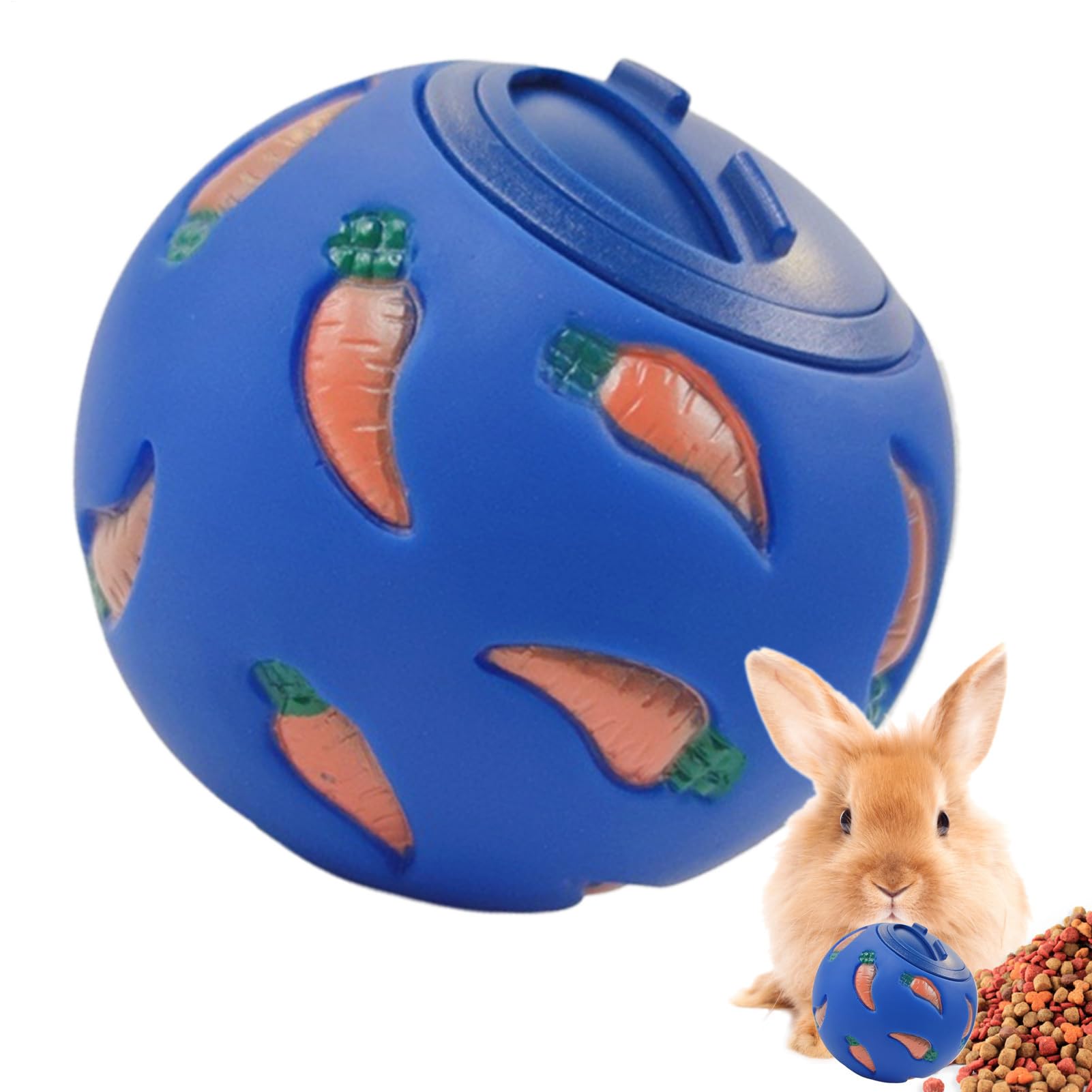 Bunny Treat Ball Dispenser, Food Dispensing Interactive Toys | Snack Ball, Puzzle Feeder, Forage Toys for Hedgehogs and Other Small Pets