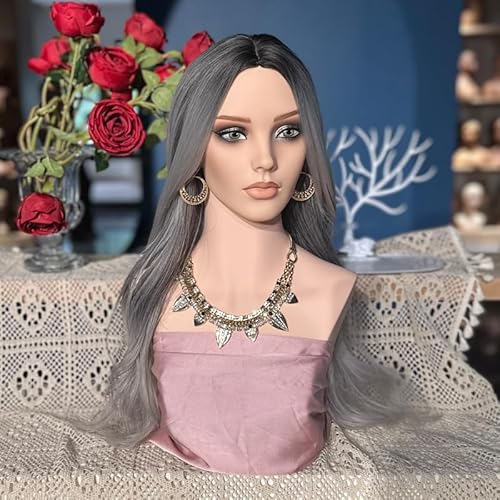 L7 MANNEQUIN Cabeça de Manequim Realista Glam Meio Corpo, Cabeça de Manequim com Ombros para Perucas