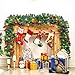 Produktbild LessMo 5m Weihnachtsgirlande, Tannengirlande Weihnachtsdeko mit Zwei LED Lichtern, Künstliche Weihnachten Rattan Deko für Kamin Treppentür Weihnachten Kamine Treppen Türen Baum Garten