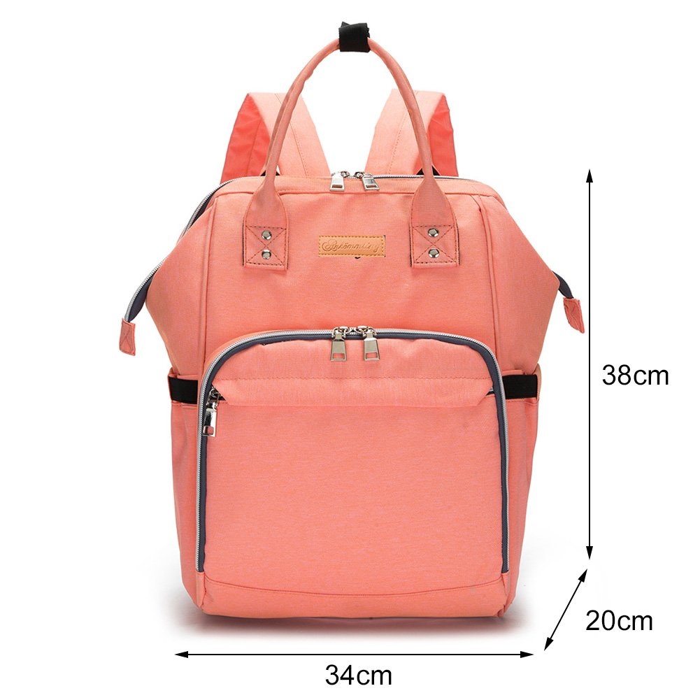 borsa zaino porta pannolini, impermeabile, multifunzione, di grande capacità; organizer da viaggio con tappetino per il cambio, una borsa termica per biberon e clip per passeggino