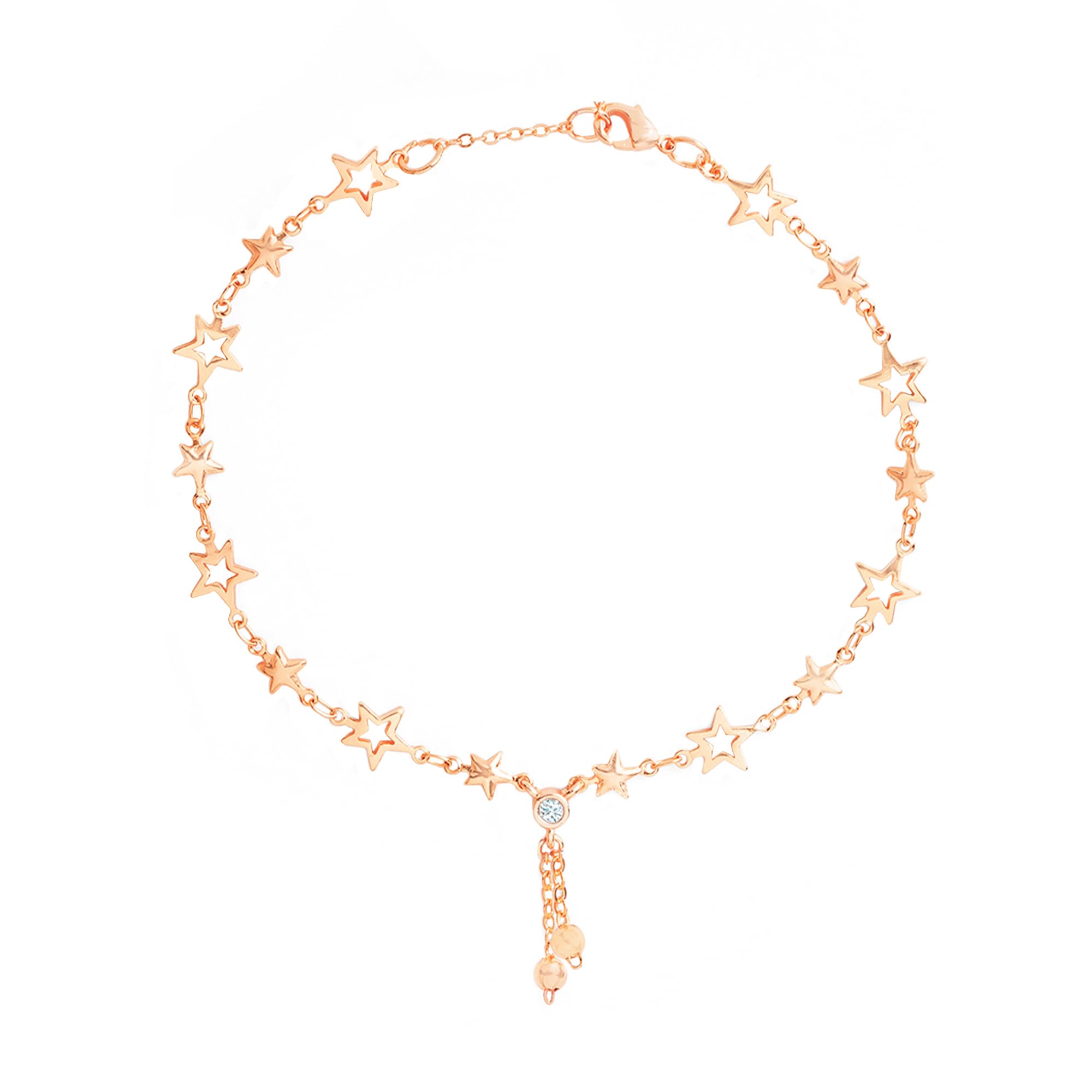MINUTIAE Rose Gold-Plated Motif Chain Anklet for Womens & Girls_MNT0386_RG (B0D47X71RK) Amazon Price History, Amazon Price Tracker