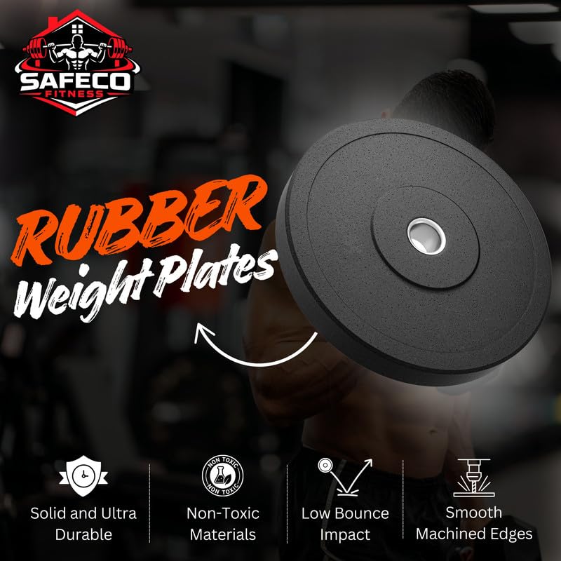 Image of Rubber Home Gym Combo 100KG with Weight Plates, 5ft Straight Bar, 3ft EZ Curl Rod, Dumbbell Rods, Gripper, Skipping Rope & Gloves for Full Body Workout