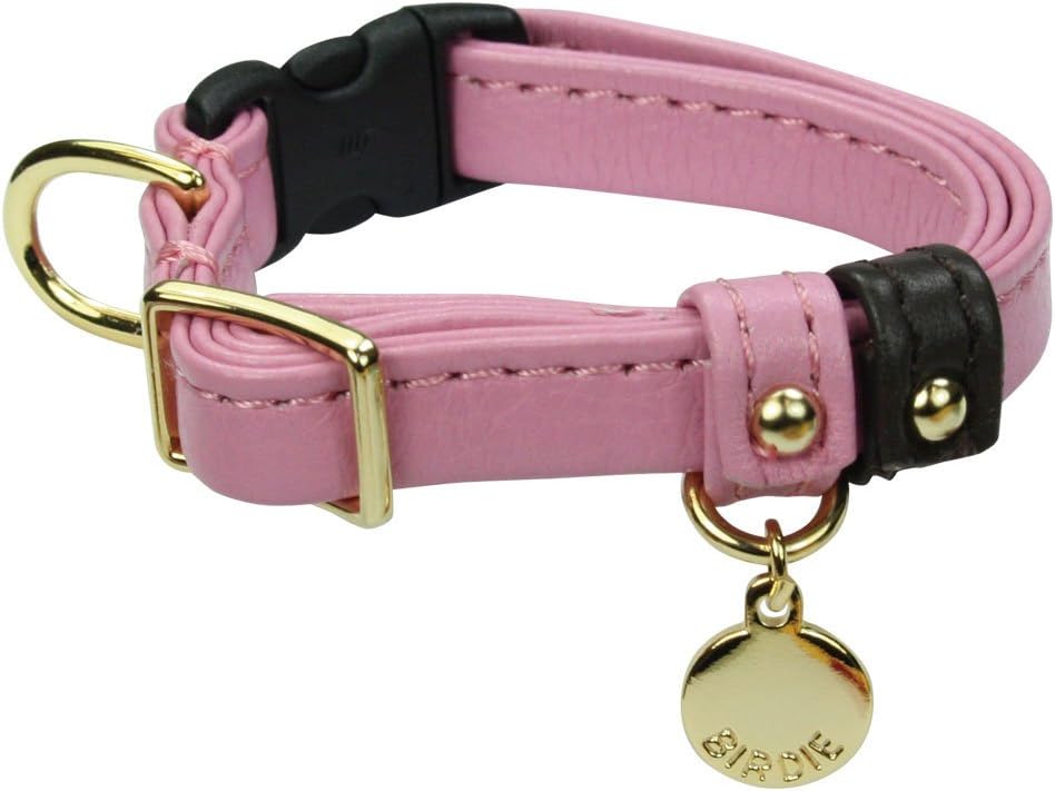 バーディ (BIRDIE) BIRDIE バーディ 超小型犬ワンタッチ本革首輪 ジェントルレザーカラーSSサイズ ピンク 118