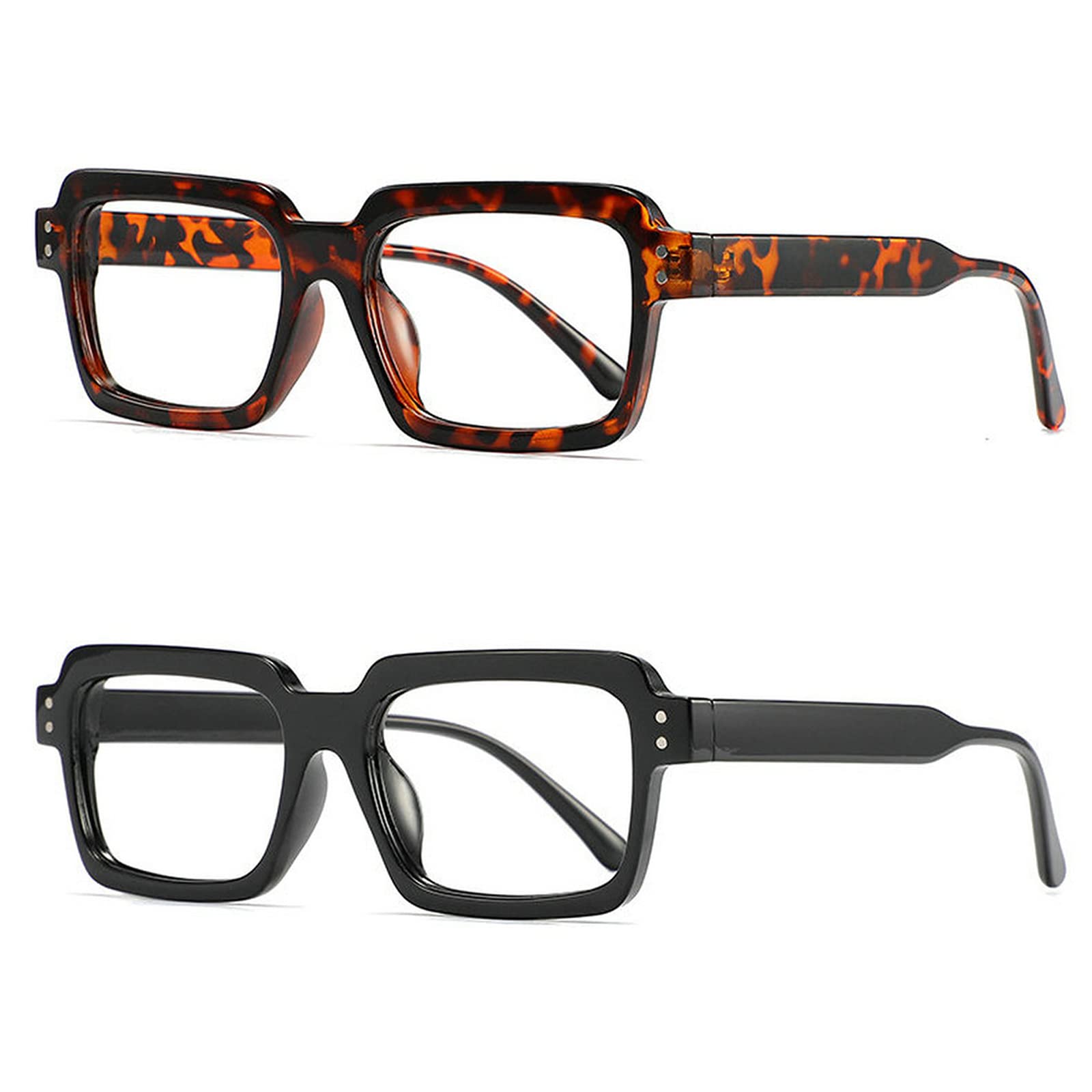 COTIA 2 Pack Retro Small Square Reading Glasses Men Women Blue Light Blocking Computer Readers Anti UV Ray Eyeglasses