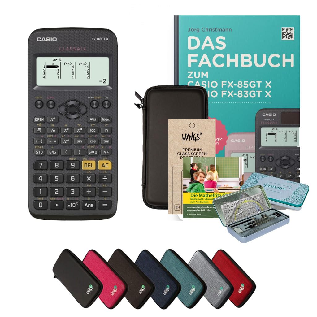 CALCUSO Paquete Prémium Negro con Calculadora Casio FX-83GT X (Inglés)