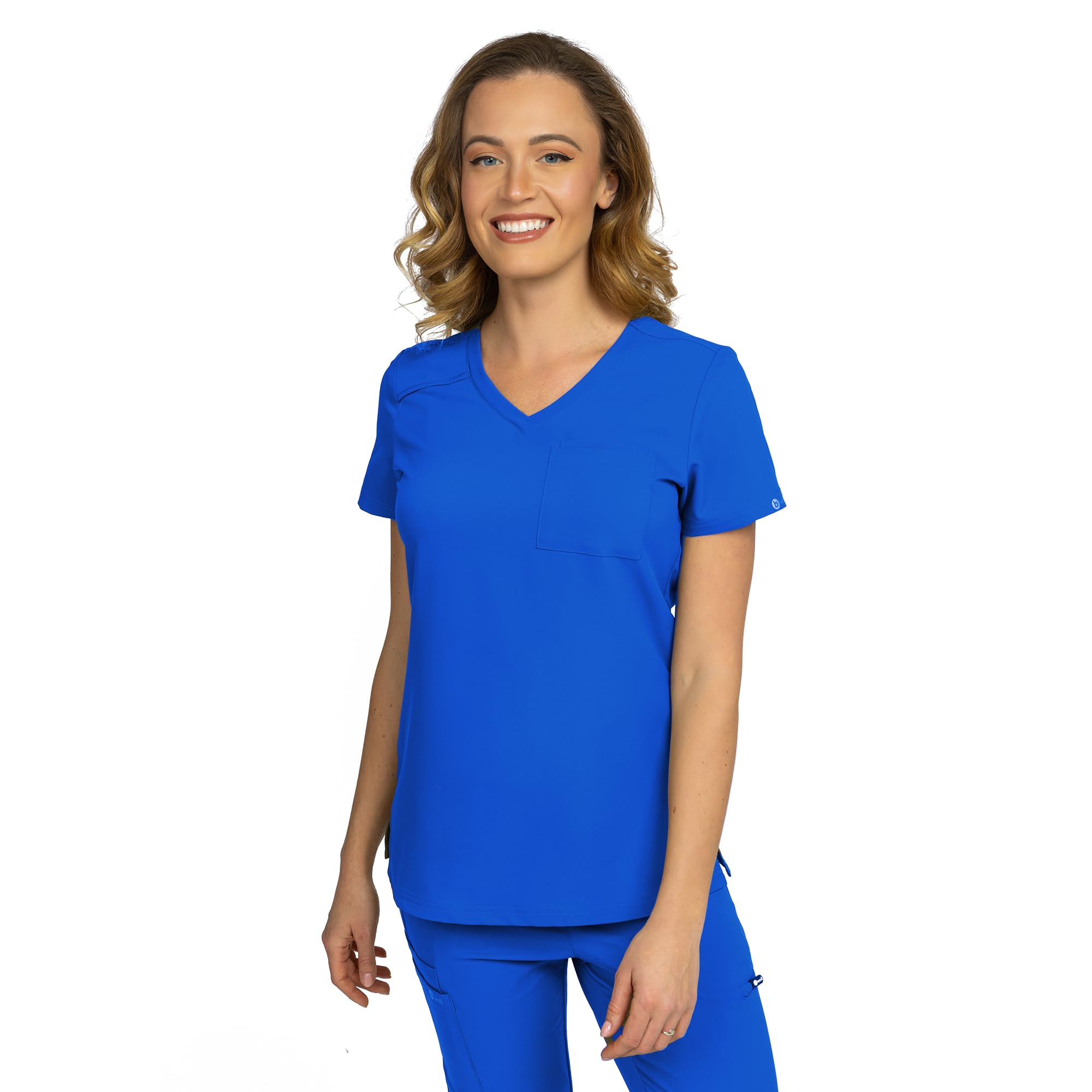 Tunique Soin Femme Aurelia – Antibactérienne, Anti-Odeurs, Infroissable – Col V Et Poches Pratiques