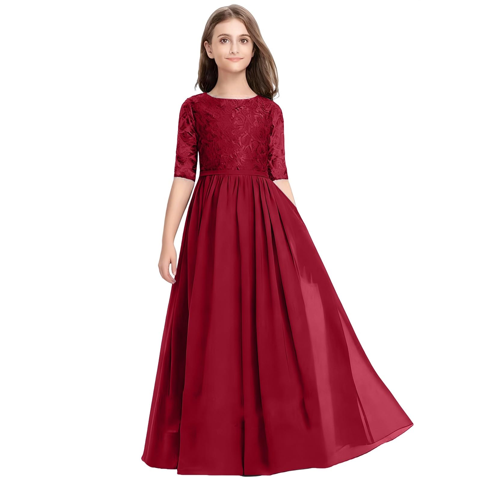Kleid Mädchen Festlich Sommer Kurzarm Jacquard Prinzessin Kleider Kinder A-Linie Abschlusskleid Hochzeit Blumenmädchenkleider Elegant Brautjungfernkleid Geburtstag Abendkleider