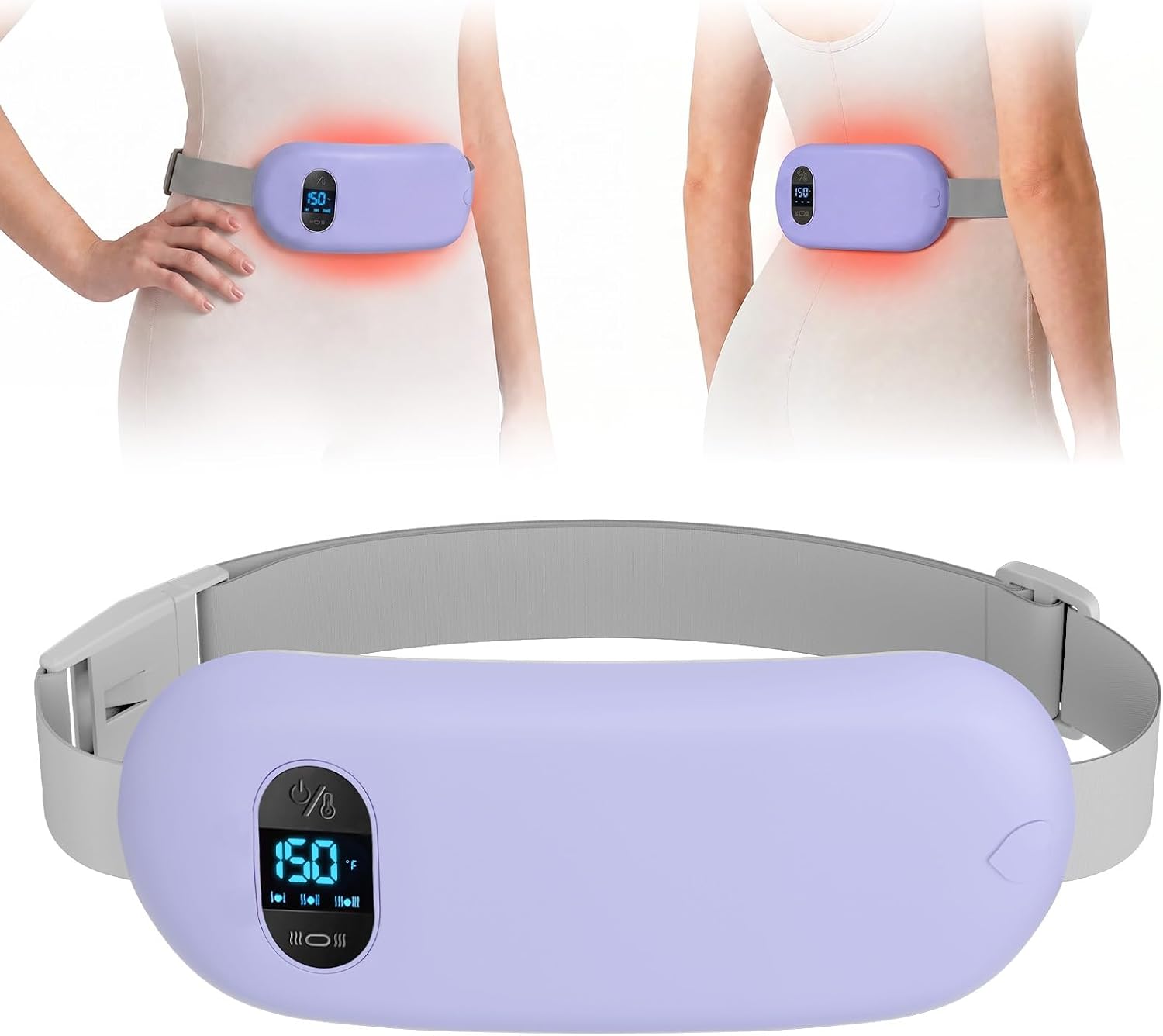 Portable Heating Pad for Cramps Upgraded Cordless Electric Period Heat Pad for Back Menstrual Belt 6 Heat 6 Massage Mode Gifts for Women Girl Her Girlfriend
