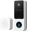 aosu 2K HD Wireless Video Doorbell Camera with Chime, Battery Powered, Wide Angle, 2-Way Talk, AI Human Detection, Local & Cloud Storage, 2.4GHz WiFi, Alexa Compatible, Senior-Friendly