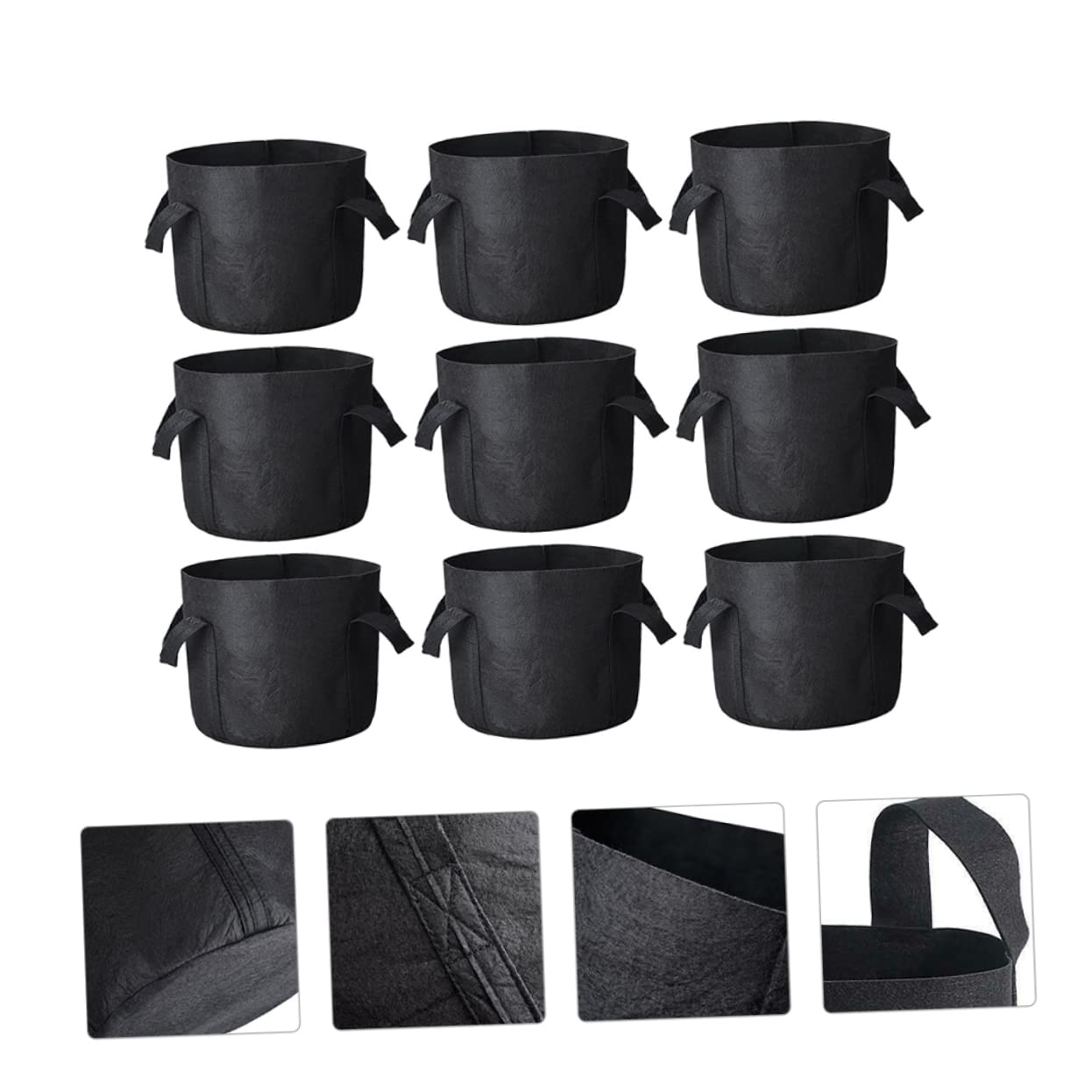 VANZACK 9 Piezas Bolsa de Fieltro para Plantar Bolsa en Crecimiento Bolsa de Cultivo de Fresas maceteros Verduras Bolsa de guardería Bolsa de Almacenamiento de Plantas Vegetal