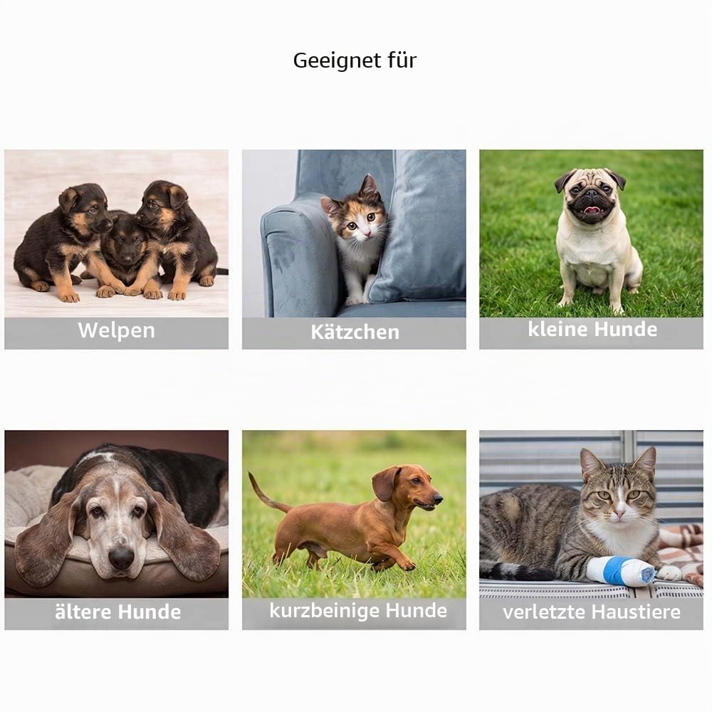 unipaws Hundetreppe 2er Pack, rutschfeste Hunderampe mit Gummioberfläche, Sanfte Einstiegshilfe für kleine & mittlere Hunde & Katzen, Gelenkschonend für Senioren, Indoor Rampe für Bett & Sofa