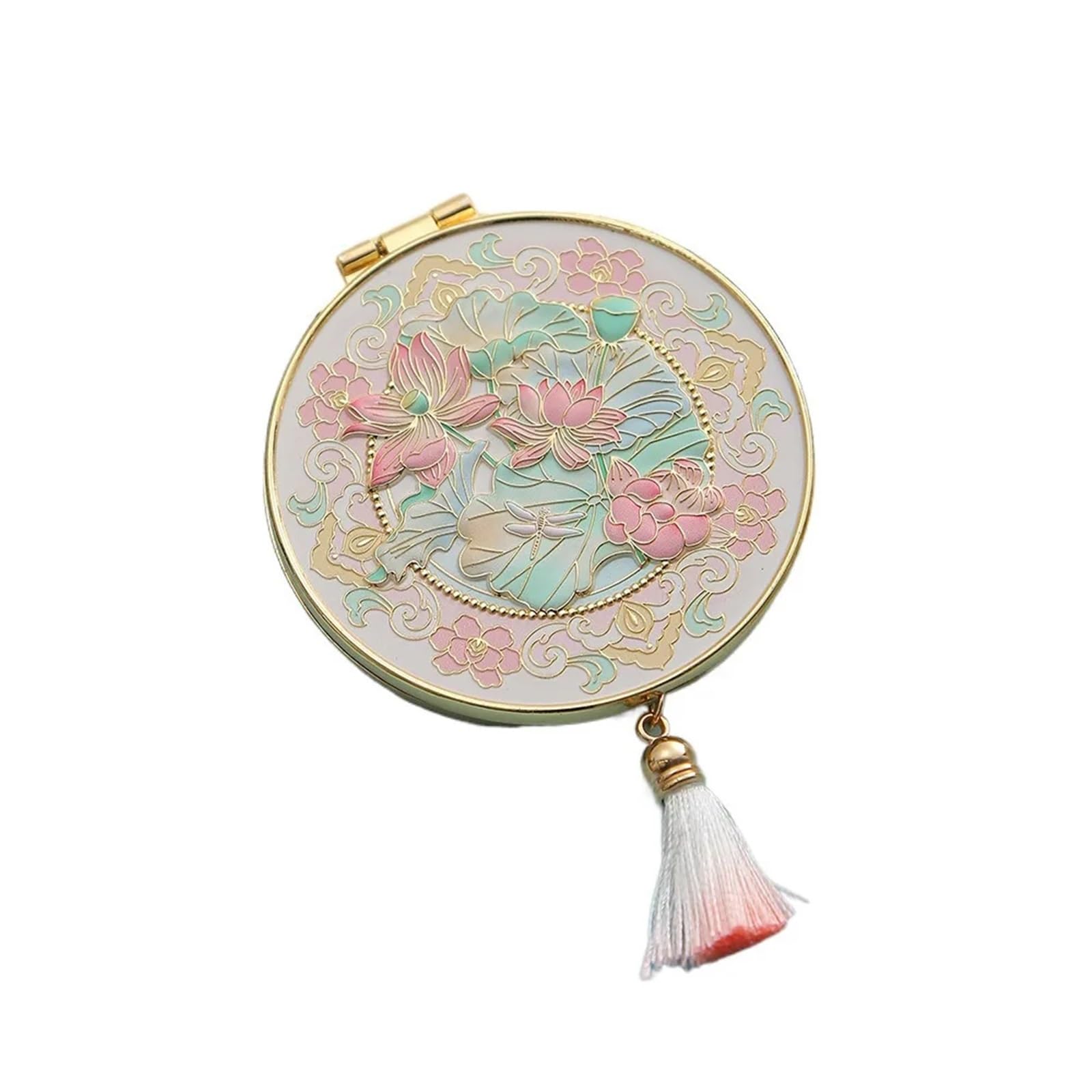 Dazhua Portable Folding Makeup Mirror - Exquisite Handheld Cosmetic Mirror for Women(Pink)