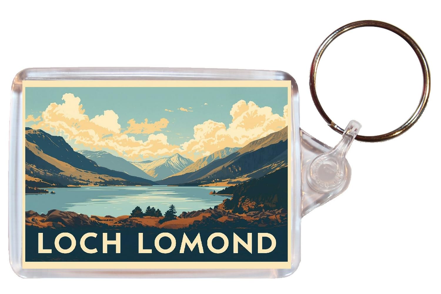 Baked Bean Store Multicolor Loch Lomond - Scotland - Double Sided Keyring Artistic Bbs26key300