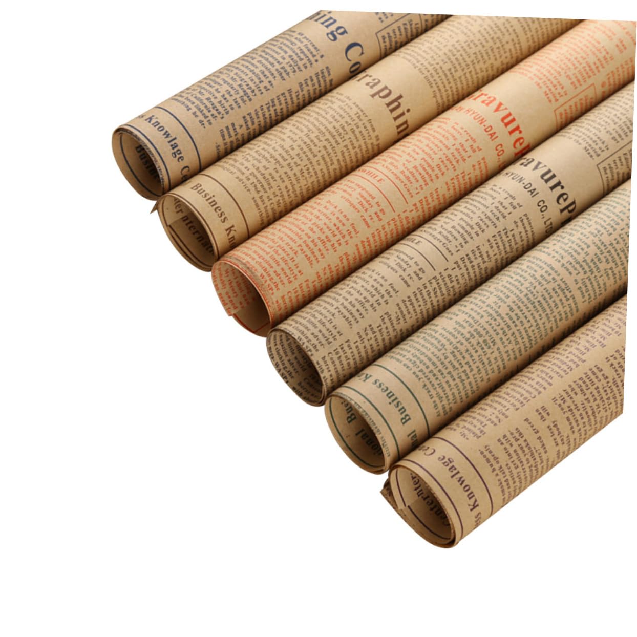 Gatuida 50blätter Retro-geschenkpapier aus Kraftpapier Geschenkverpackungspapier für Blumensträuße und Andere Anlässe Zeitungspapier-design für Diy-projekte und Zufälliger Stil