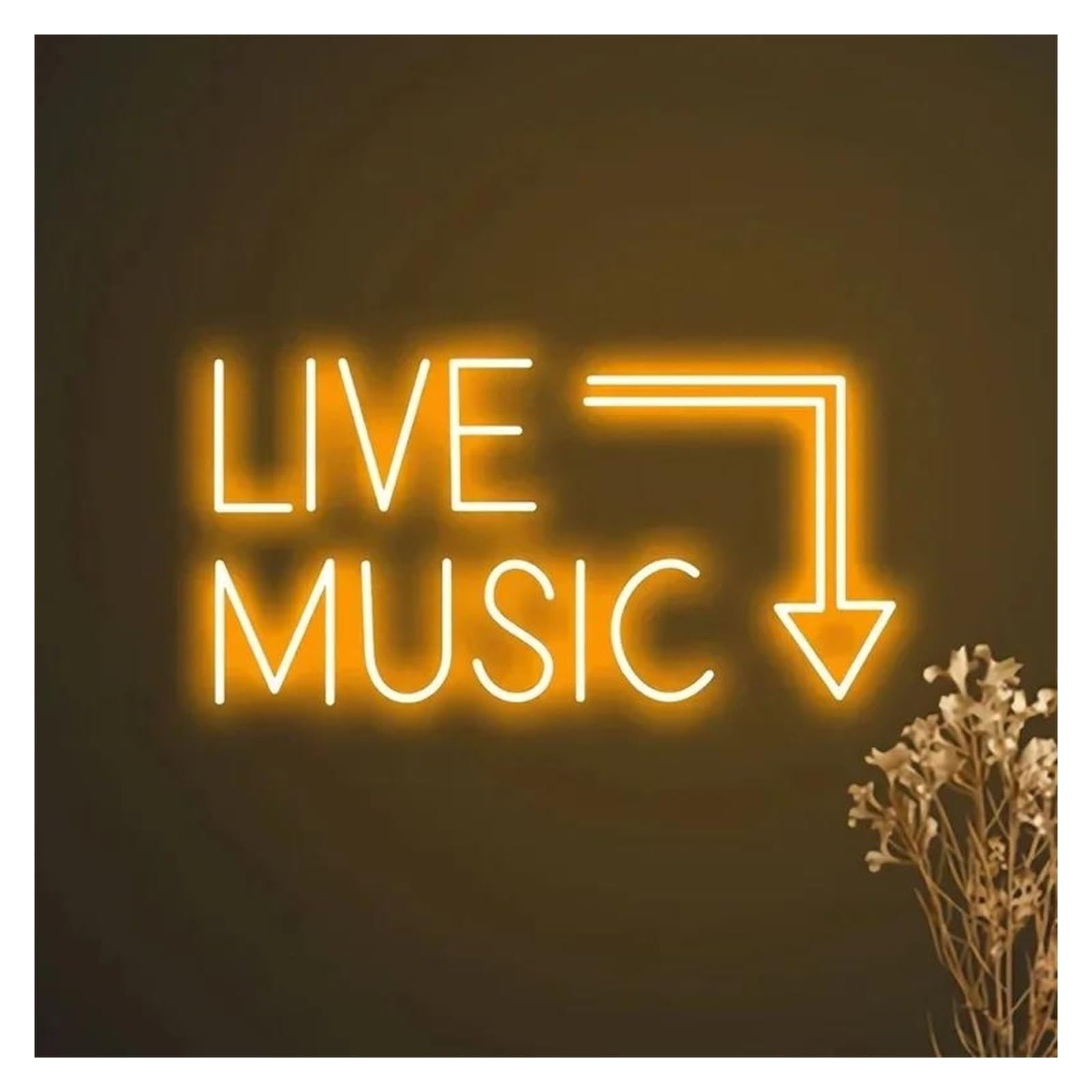 Insegna al Neon Insegna Al Neon LIVE MUSIC Con Luce Per Studio Di Registrazione Atmosfera Negozio Bar Festa Camera Da Letto Casa Decorazione Da Parete 40cmx24cm