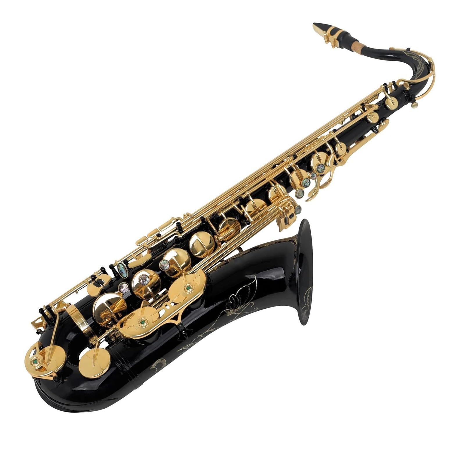 Saksofon Saksofon Tenorowy Bb Profesjonalny Instrument Dęty Blaszany Z Drewnianymi Uchwytami I Stojakiem Na Akcesoria Do Stroików(3)