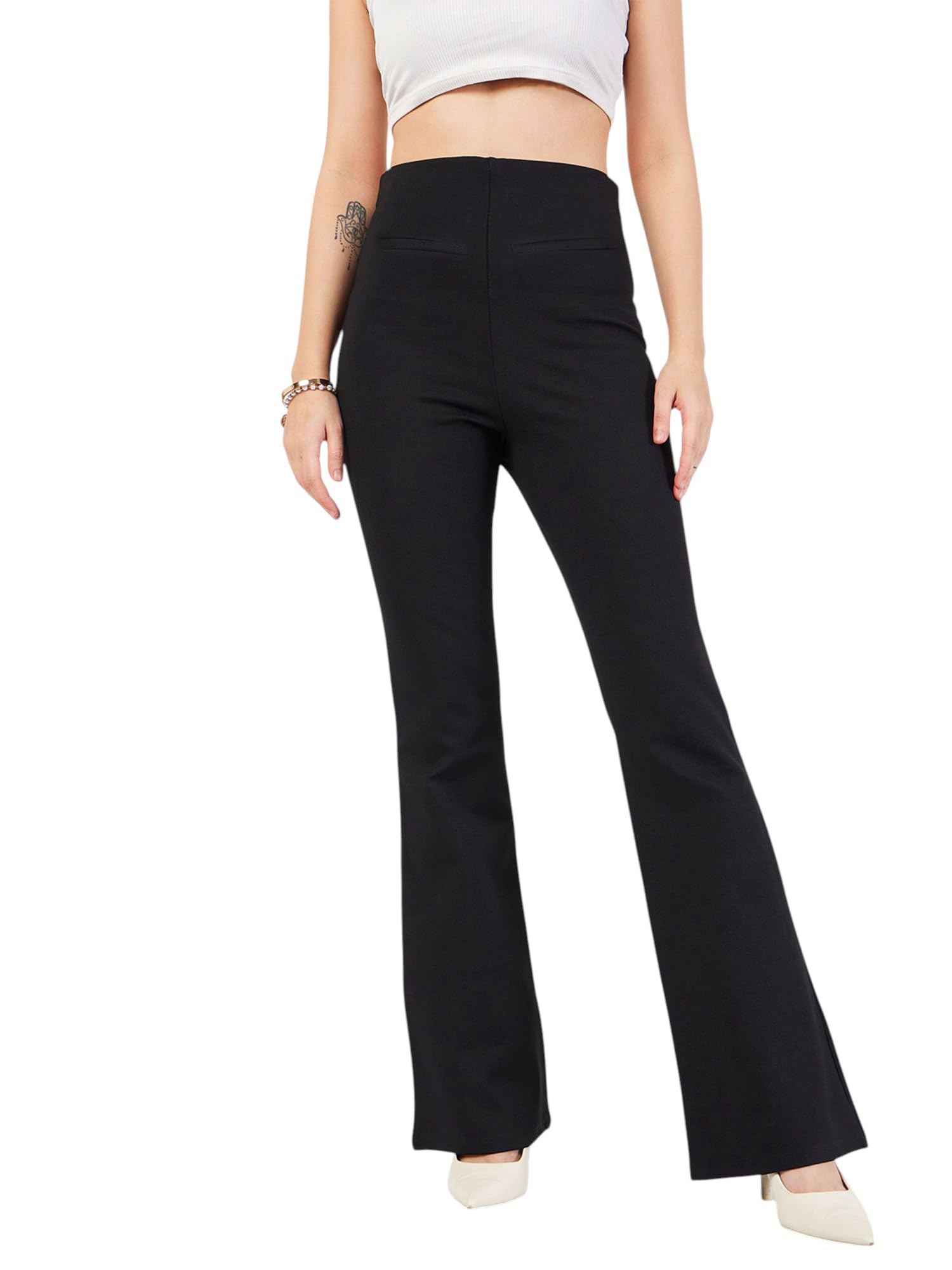 sassafras Black Bone Pocket Bell Bottom Pants-picture-19