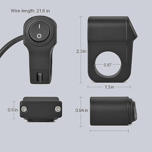 Miniatura 2 de Interruptor de manillar de motocicleta, ATV impermeable, aleación de aluminio, interruptor de palanca para motocicleta, luz de bicicleta, proyector