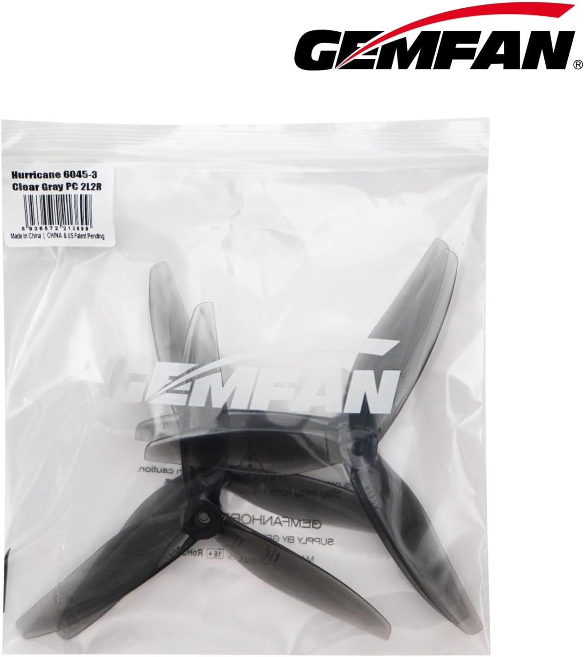 Gemfan Hurricane 6045 6inch 3-Blade Propeller Compatible 2506-2806.5KV Brushless Motor for FPV Drone 8pcs 4CW 4CCW