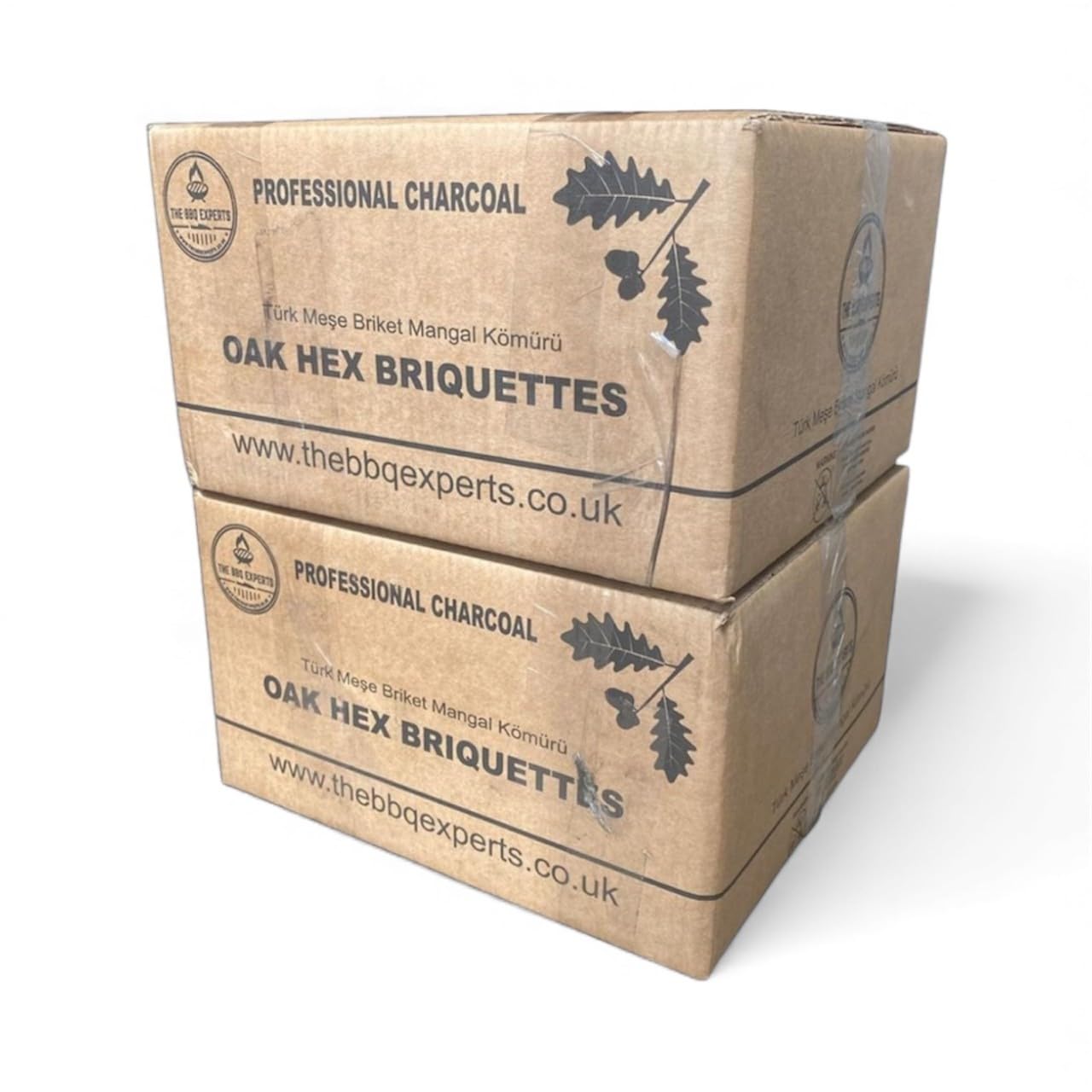 20kg Turkish Oak HEX Charcoal Briquettes by The BBQ Experts, Restaurant-Grade Oak Wood Briquettes for BBQ Smoking & Grilling