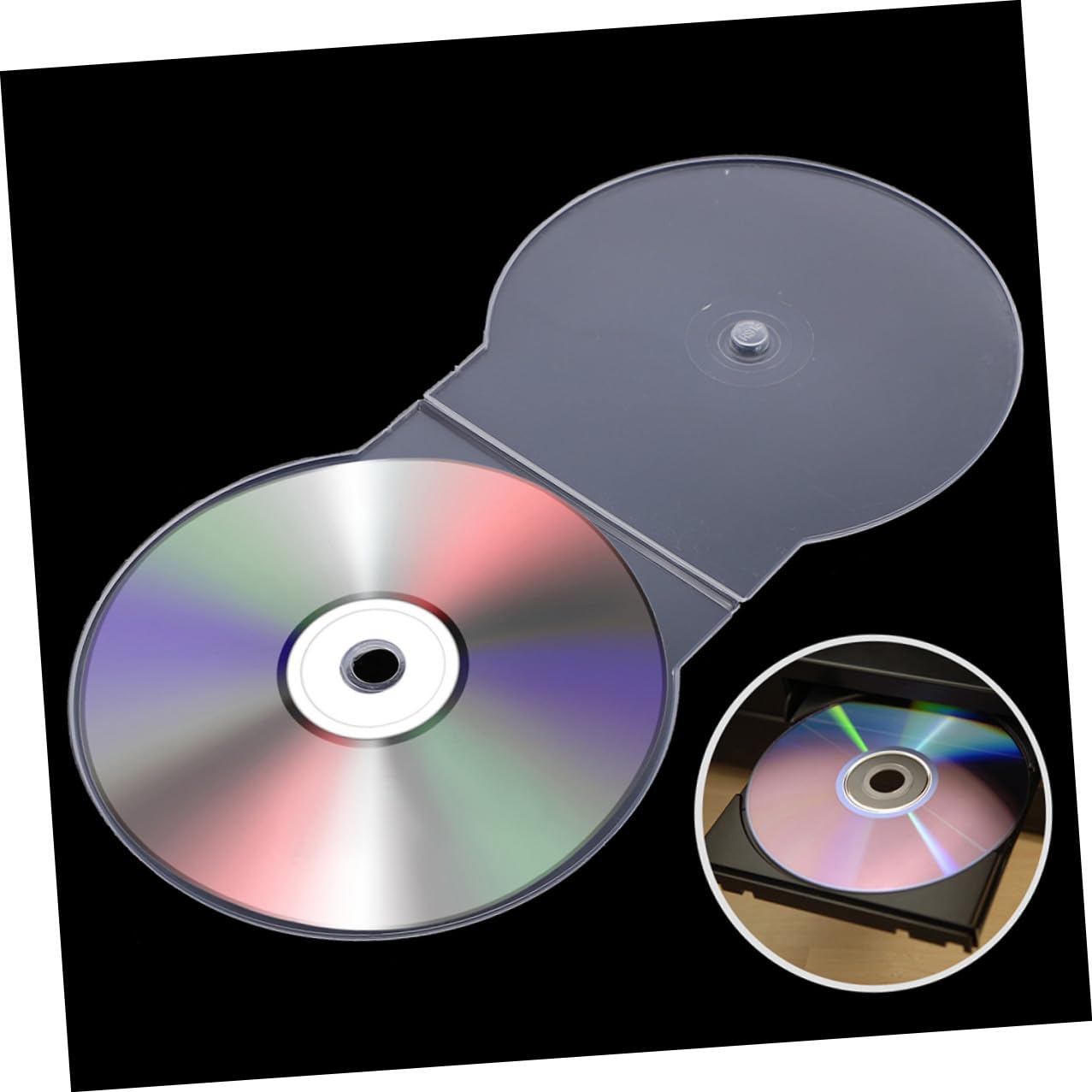 NOLITOY 50 pezzi Custodie CD Trasparenti in Plastica Resistente Scatole per Archiviazione e Protezione CD Dvd Custodie Leggere e Compatte per Conservazione Sicura Dischi