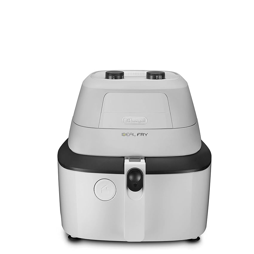 Immagine del prodotto De'Longhi FH2101.W IDEALFRY Friggitrice ad Aria Calda, Capacità 1Kg, Frittura Leggera e Sana, Pannello di Controllo Manuale, Vasca Removibile da 3,9L, Pratico Coperchio e Timer Regolabile, Bianco
