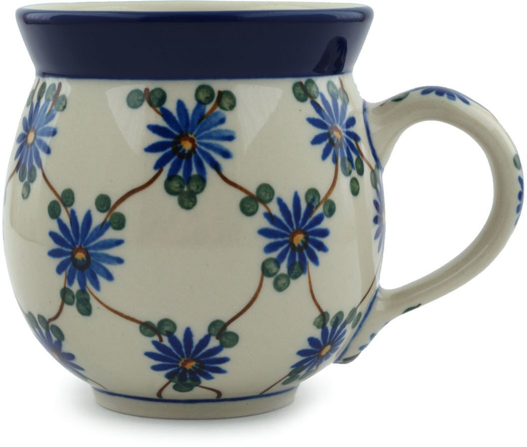 Polmedia Polish Pottery Coffee Mug Bubble 12 oz Aster Trellis