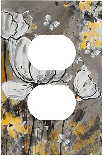 Vista 775 de Cubiertas decorativas de salida de estrella de mar playera, tablero de madera azul de concha de mar de 1 banda, decoración individual GFCI, placa