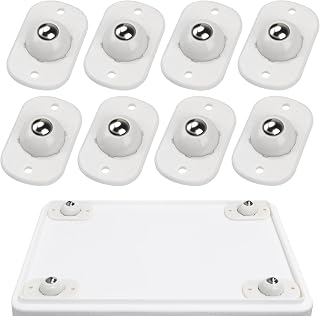 Self Adhesive Caster Wheels, Appliance Rollers for Kitchen Appliances, 360° Swivel Mini Universal Wheel Roller Casters, Sticky Pulley for Trash Can, Appliance Slider (8, White-Swivel)