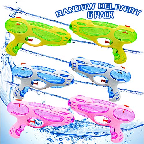 Pistola de Pistola de Agua de 8 Pulgadas, Paquete de 6 para niños, Adultos, Piscina, Playa y Fiesta de Verano al Aire Libre